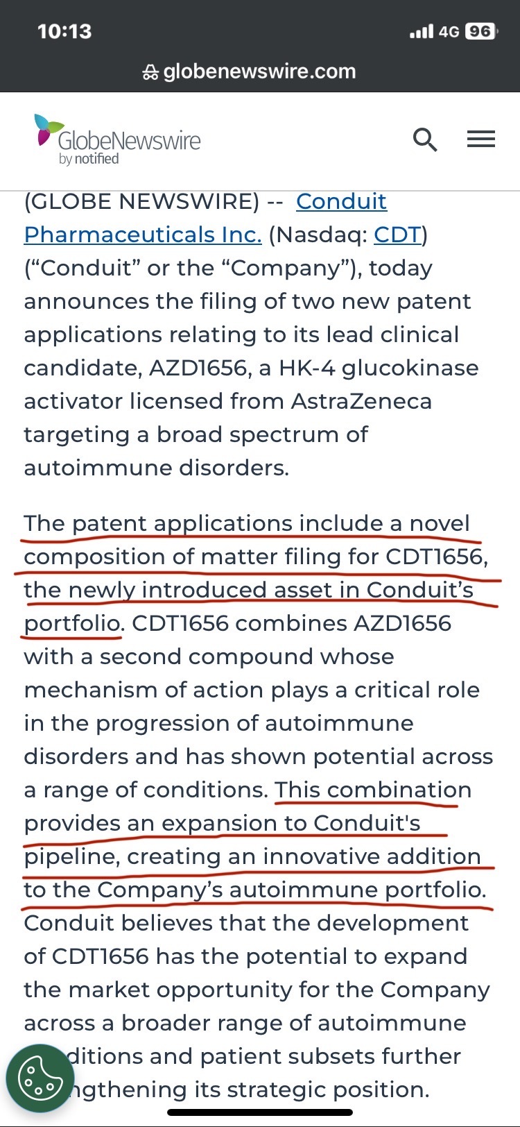 $Conduit Pharmaceuticals (CDT.US)$