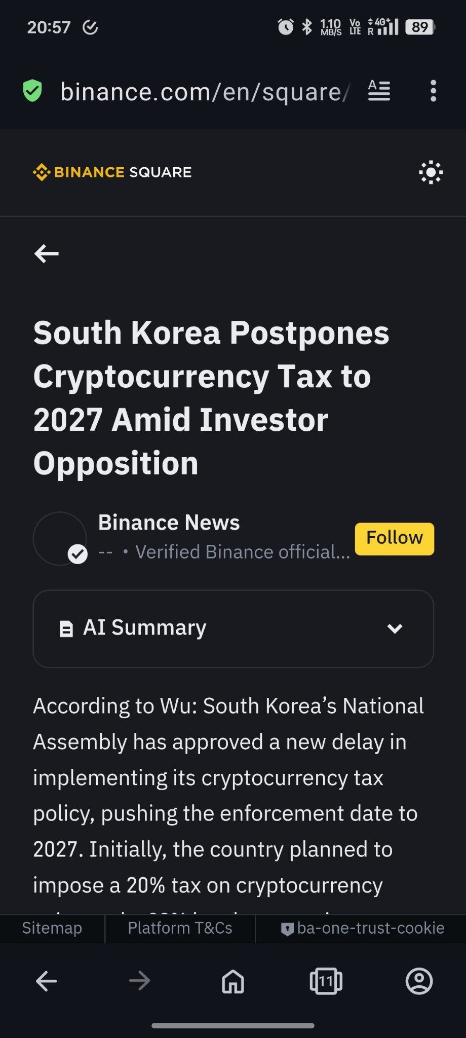 $Dogecoin (DOGE.CC)$ [Share Link: South Korea Postpones Cryptocurrency Tax to 2027 Amid Investor Opposition" data-shuvi-head="true]