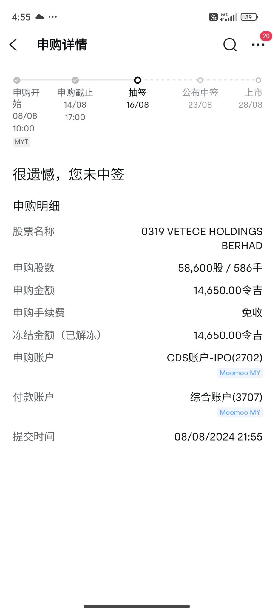 $VETECE (0319.MY)$ 失败是成功之母🥲😂 再来😜 $SHAWK (0320.MY)$ 永远相信美好的事情即将发生！❤️