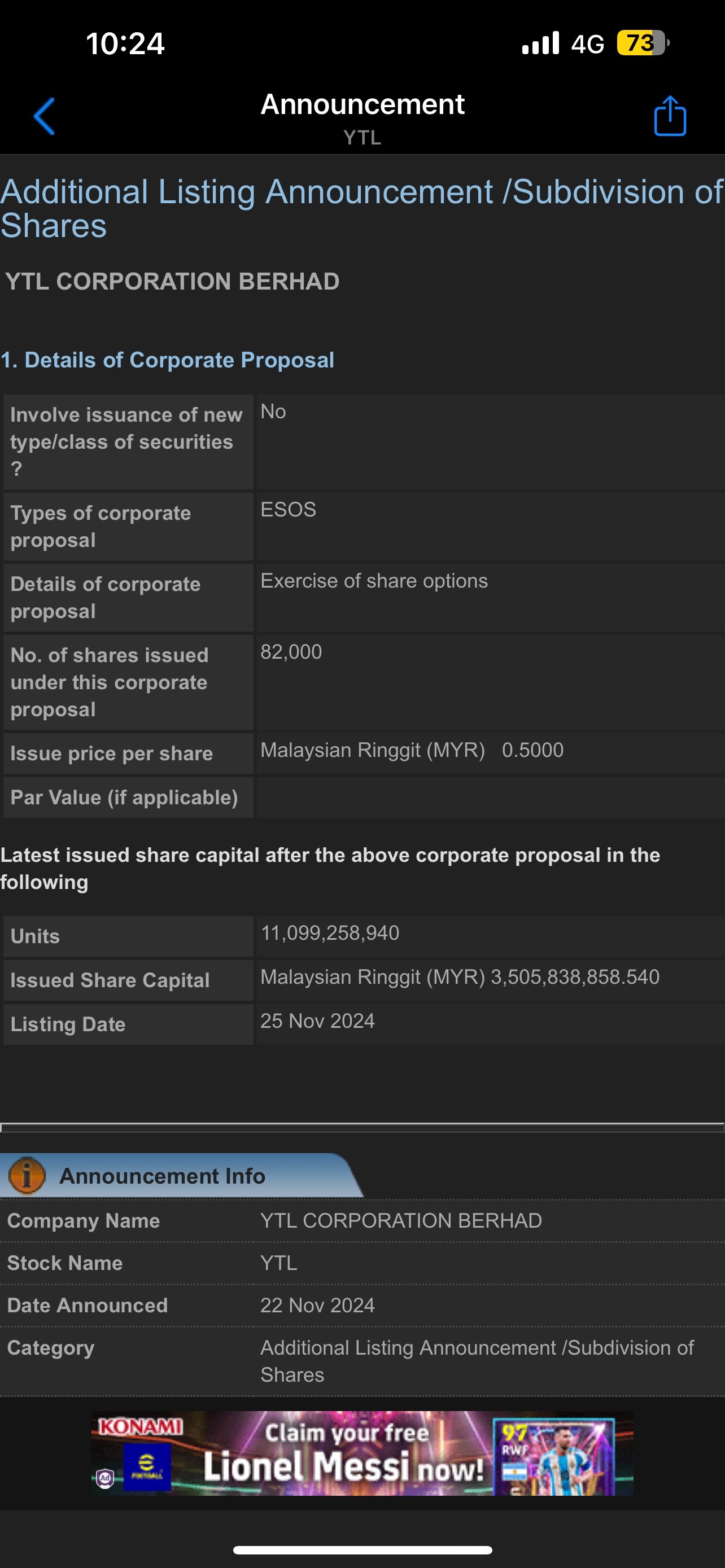 $YTL (4677.MY)$ Haha, here we go again, the boss is amazing. The more it falls, the more ESOS. Only retail investors die, anyway, I can buy with 500 yuan, so I ...