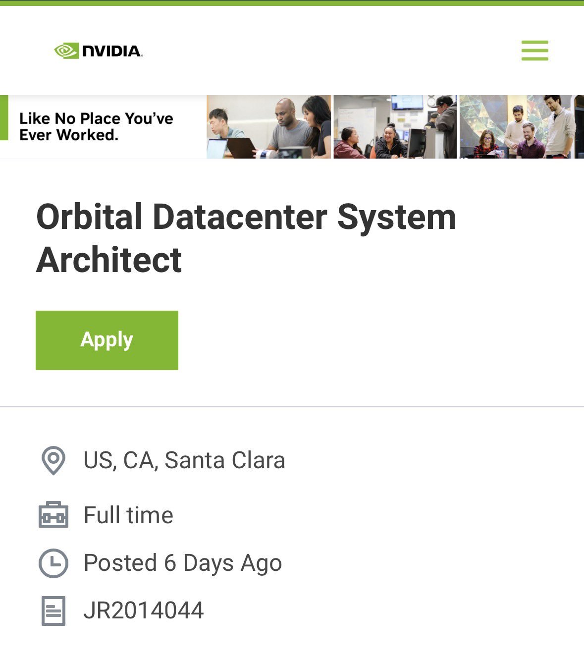 $Rocket Lab (RKLB.US)$ NVIDIA is looking for an Orbital Datacenter System Architect to help define and build products for AI in orbit.