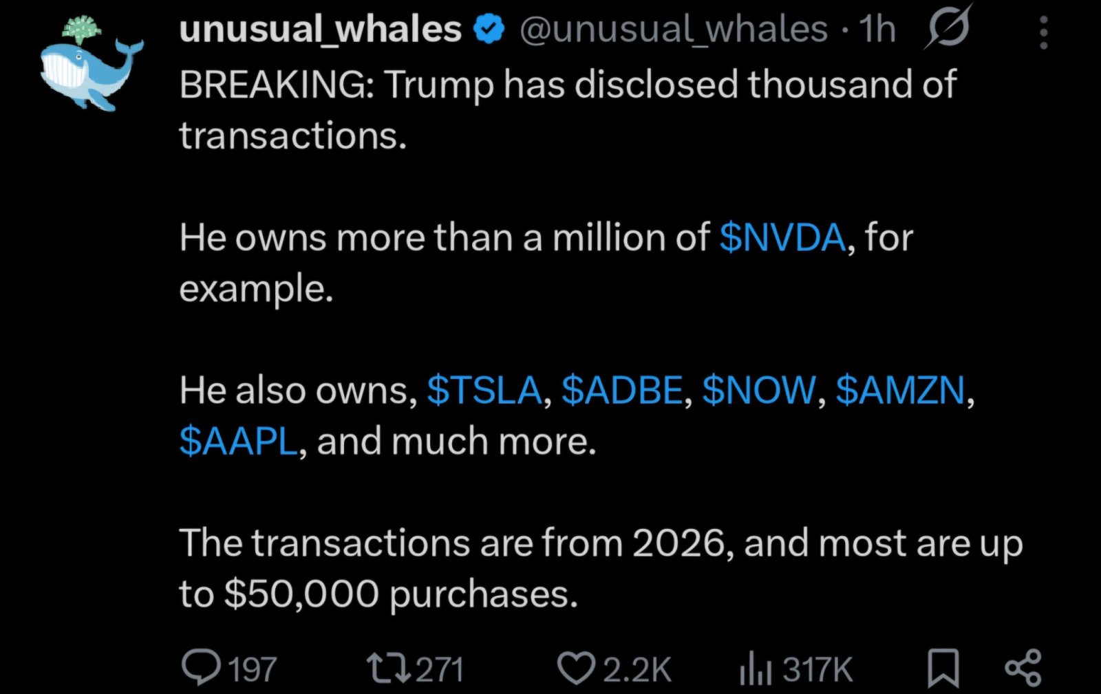 $ServiceNow (NOW.US)$特朗普購買了這些公司。[八卦]