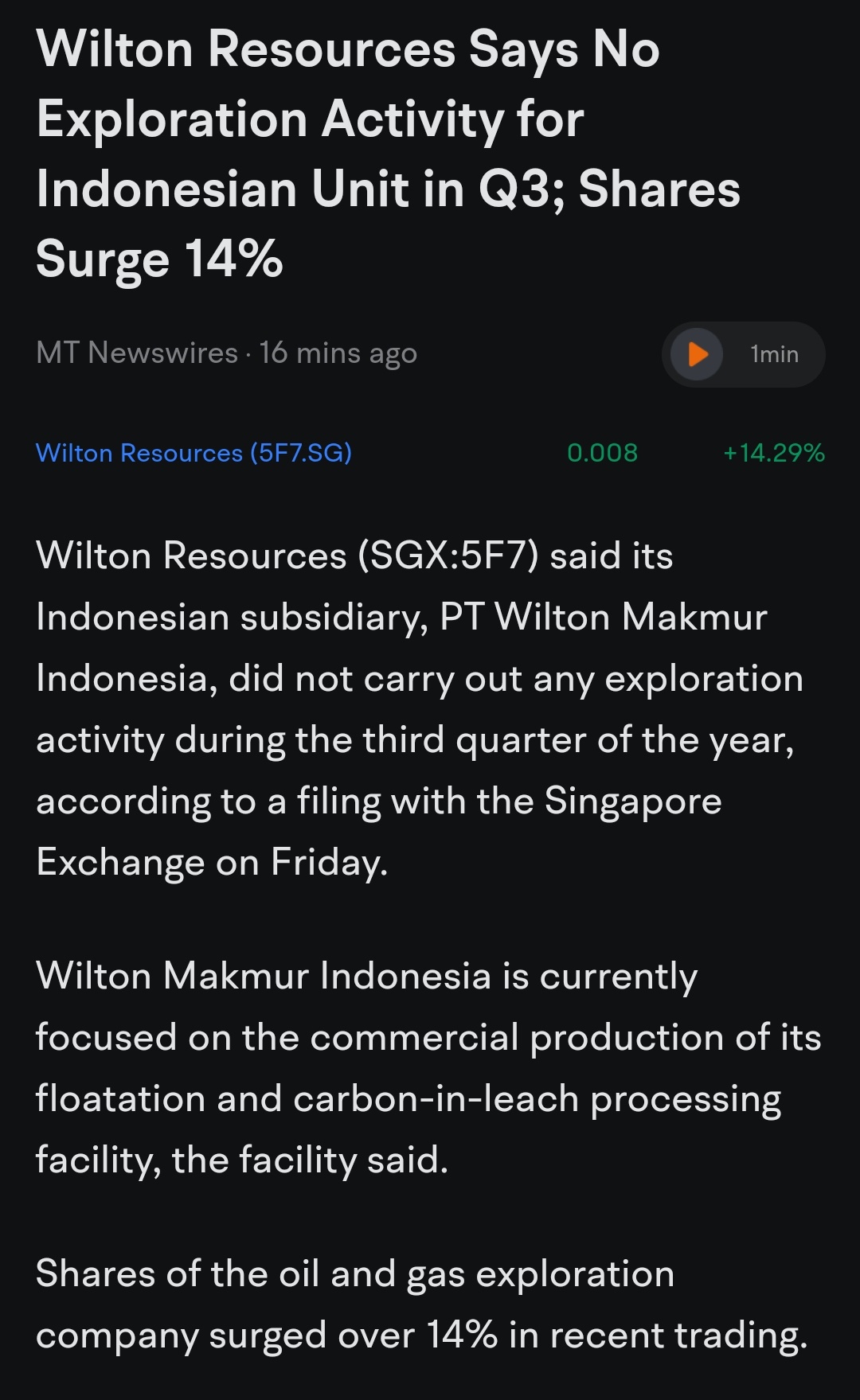 $Wilton Resources (5F7.SG)$$GLD SG$ (GSD.SG)$