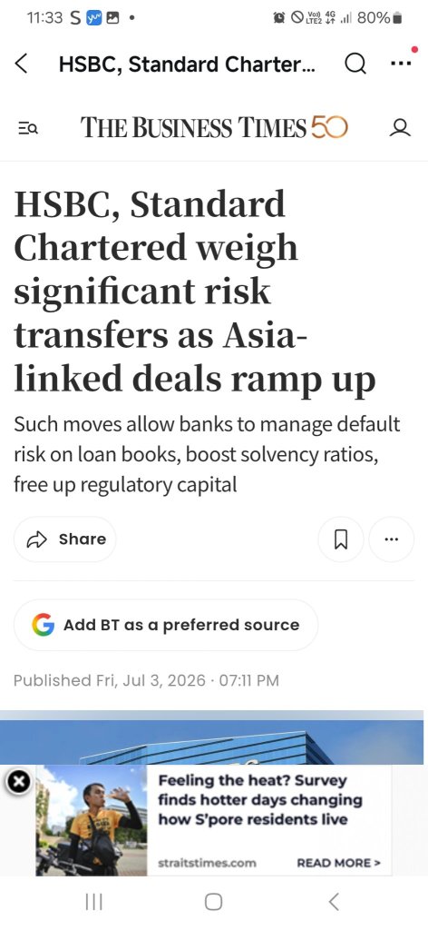 Latest-International Banks r trying to copy DBS' very smart feat by securitizing their loans