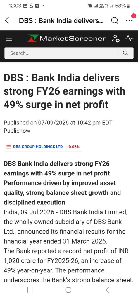Strong 49% Net Profits up in DBS India. It also wins 2026 Industry Awards
