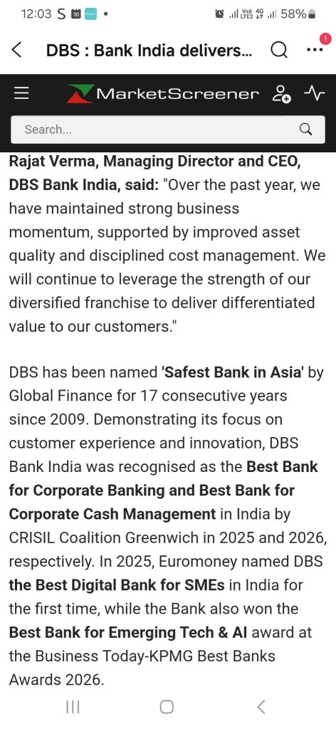 Strong 49% Net Profits up in DBS India. It also wins 2026 Industry Awards