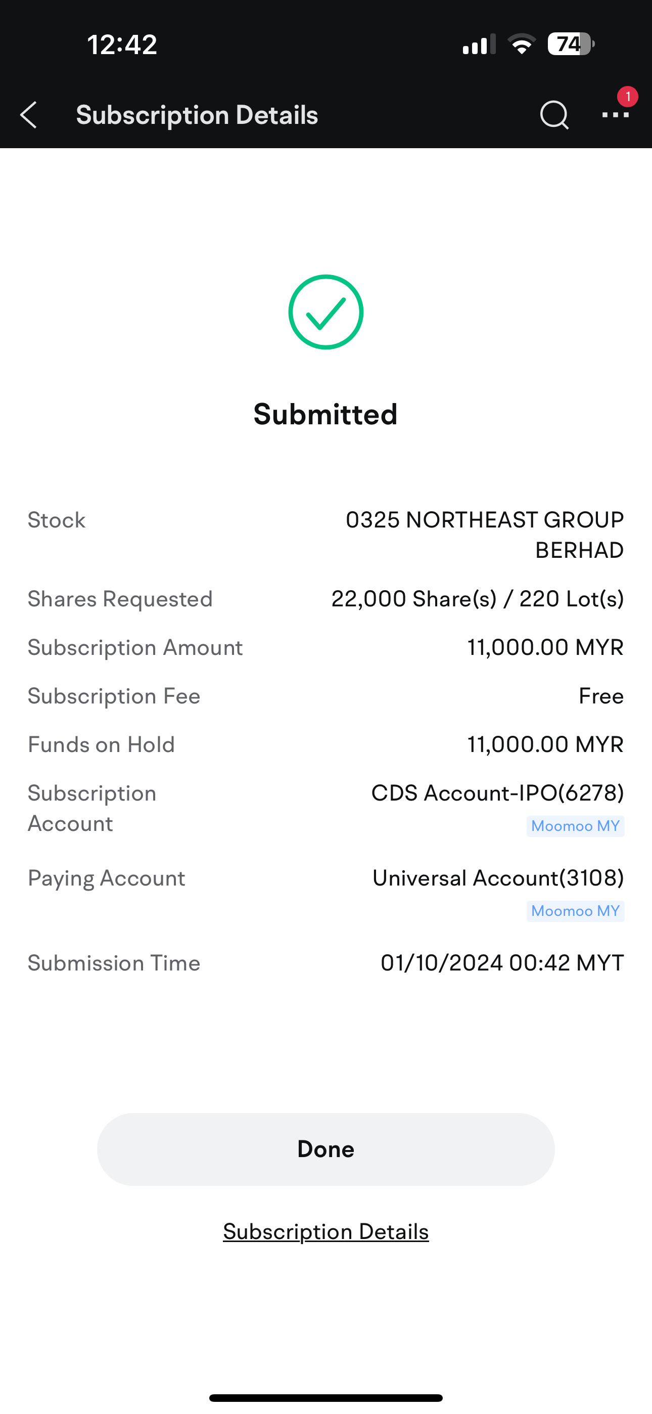 $NE (0325.MY)$ My 6th IPO subscribe. Hope got luck🐮