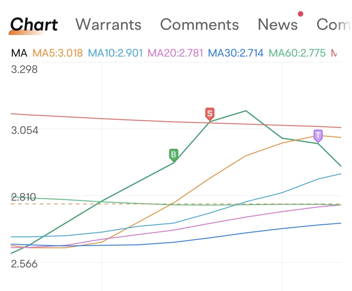 $凱德投資 (9CI.SG)$ 你好，專家們。我知道b代表買入，S代表賣出，那T代表什麼？🙏