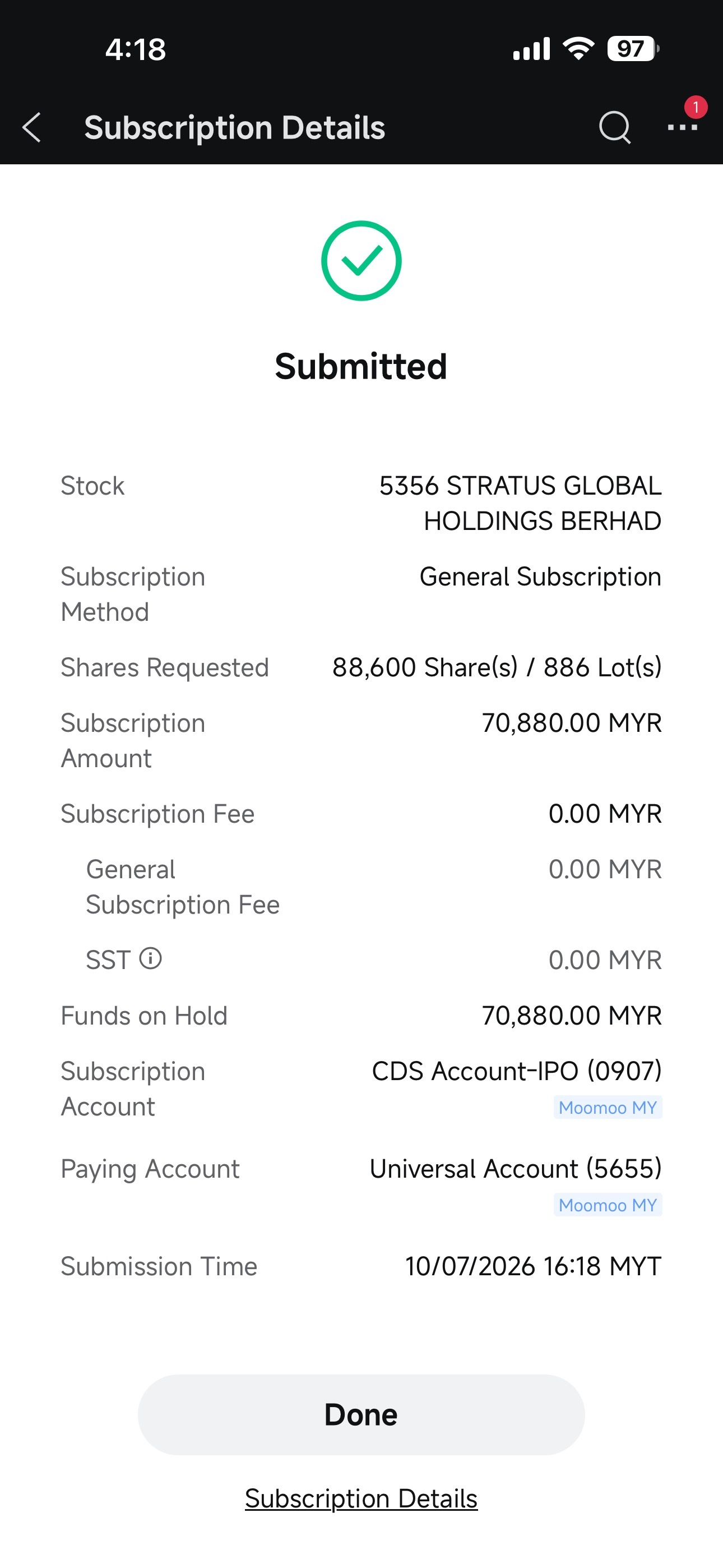 $STRATUS (5356.MY)$  Hope will get allotted with this last minute application