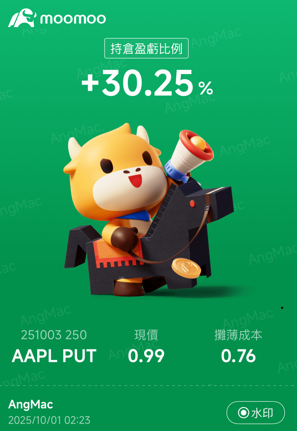 苹果(AAPL.US)$ 今天的成绩还可以吧，明天再战[微笑] - moomoo 社区