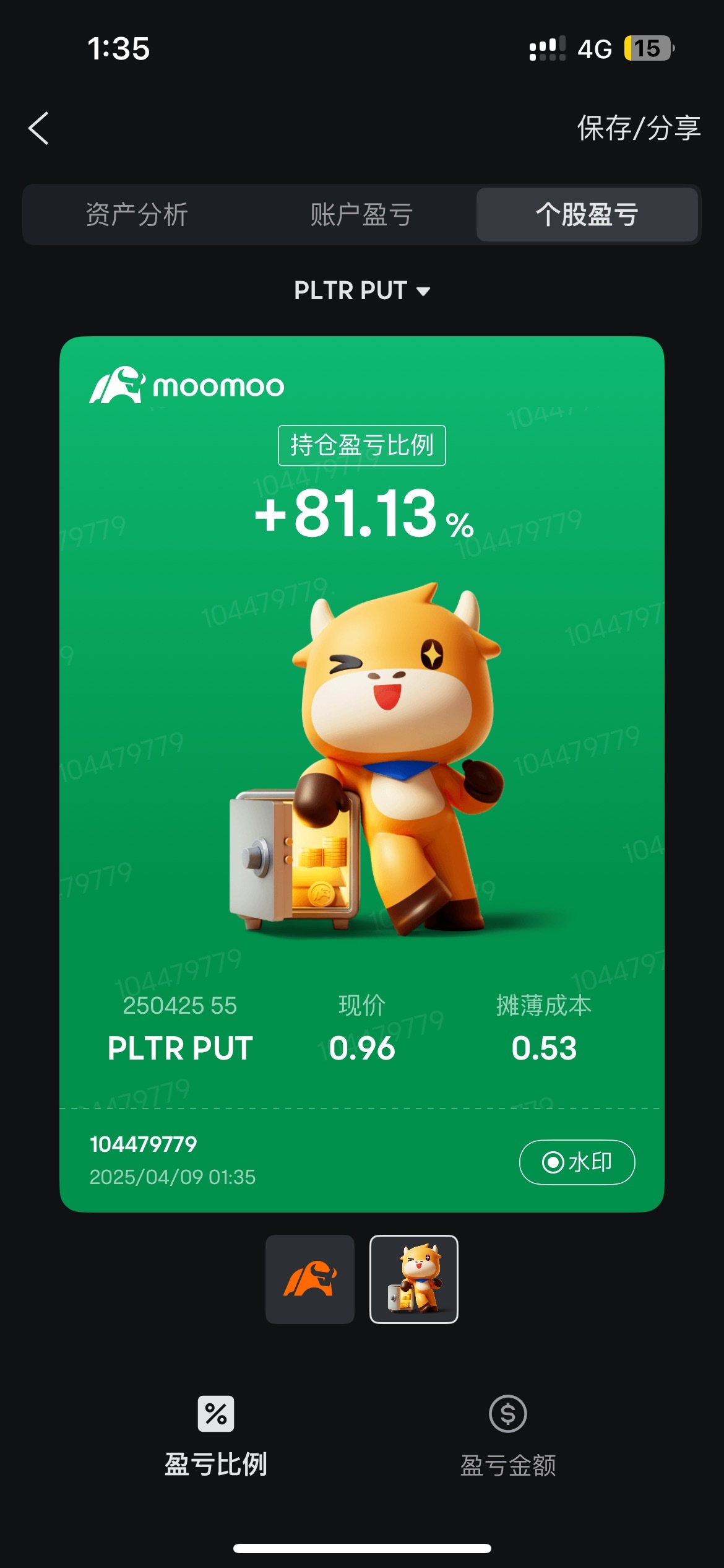 $PLTR 250425 55.00P$ I won't leave until this round is at least 500%.