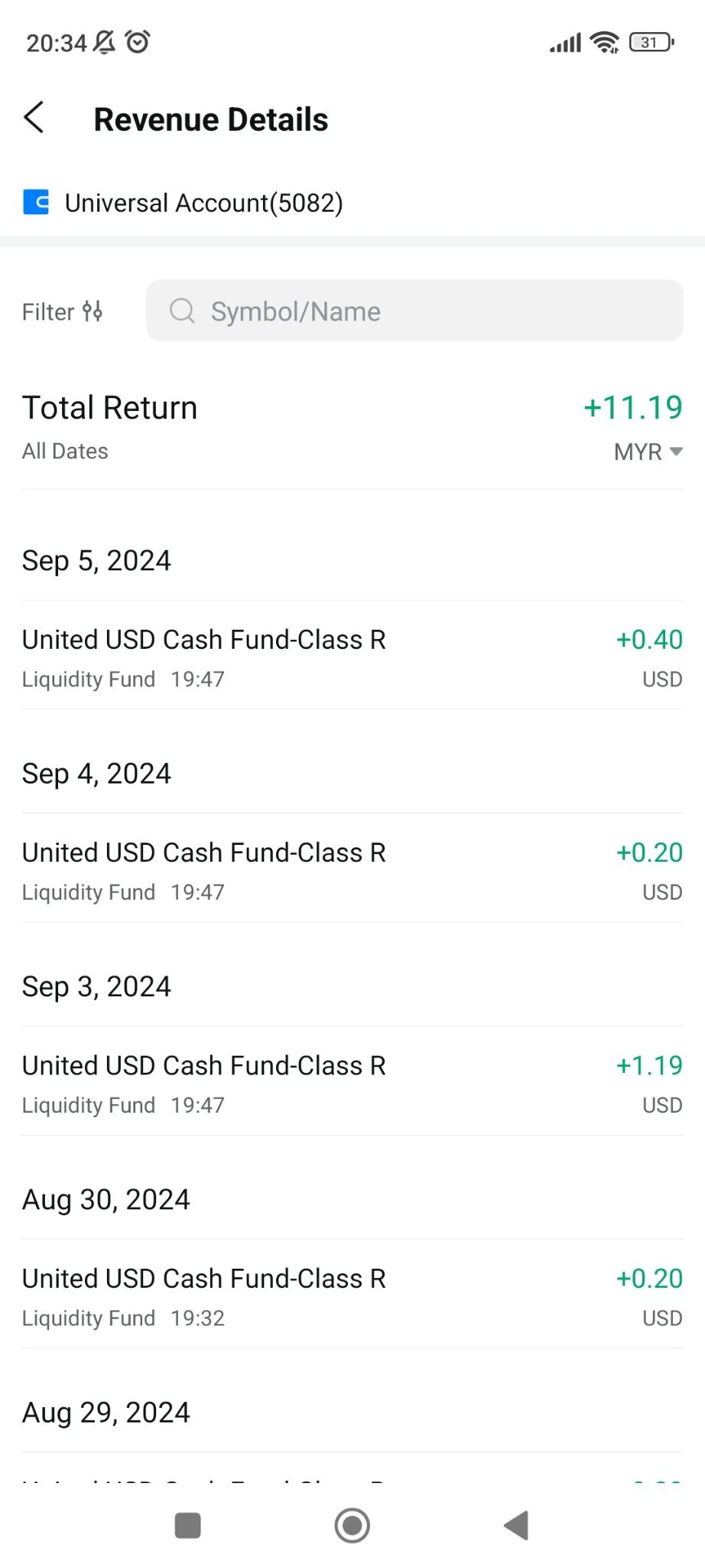 $United USD Cash Fund (MYU0100A8420.MF)$