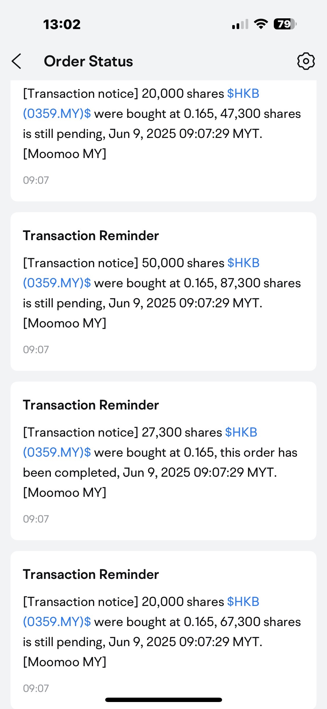 $HKB (0359.MY)$ 以0.165买入3万令吉，等待它像火箭一样腾飞，来自古晋承包商的压力位🤟🤟