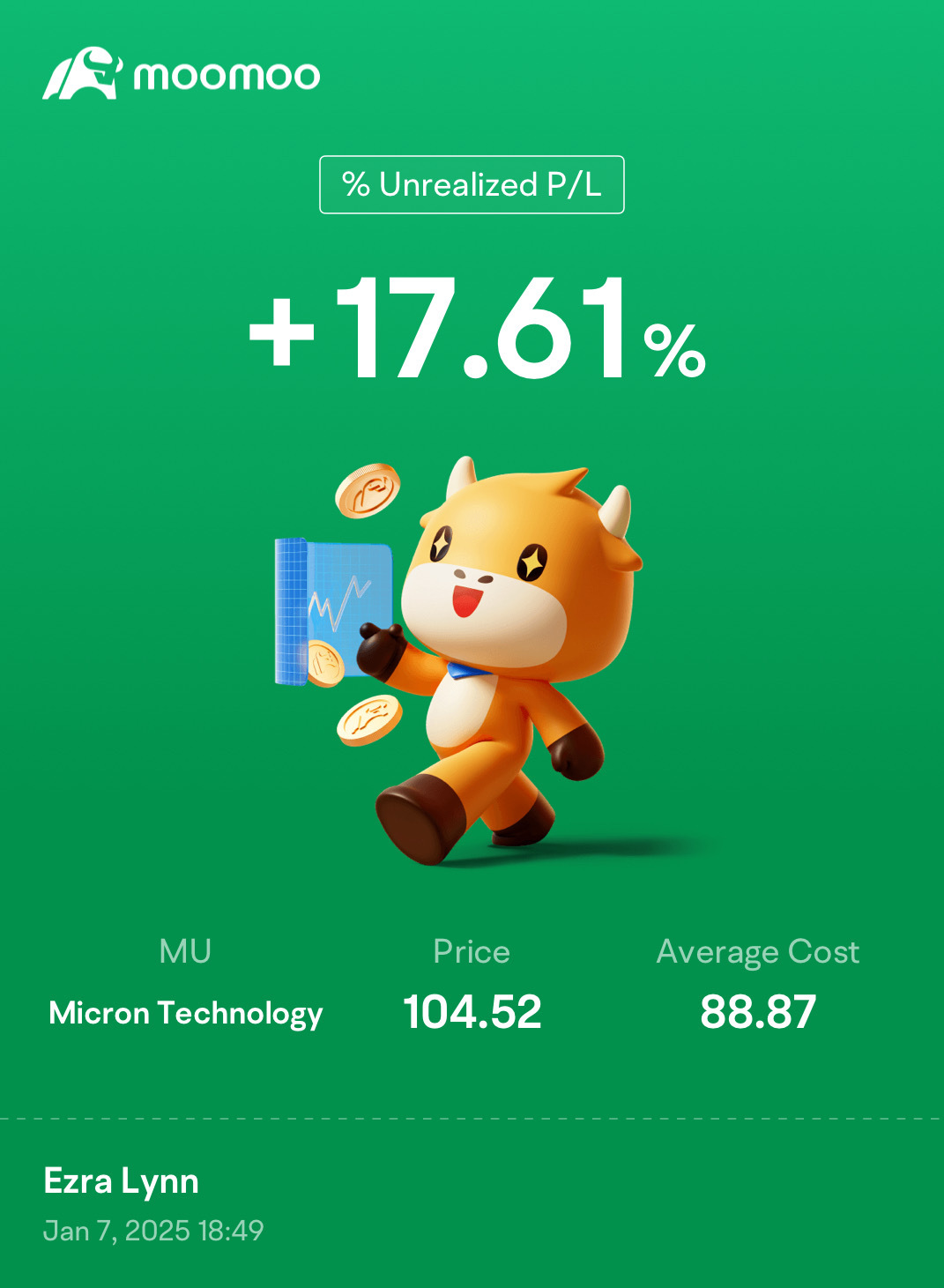 $マイクロン・テクノロジー (MU.US)$ ディップを買い😎