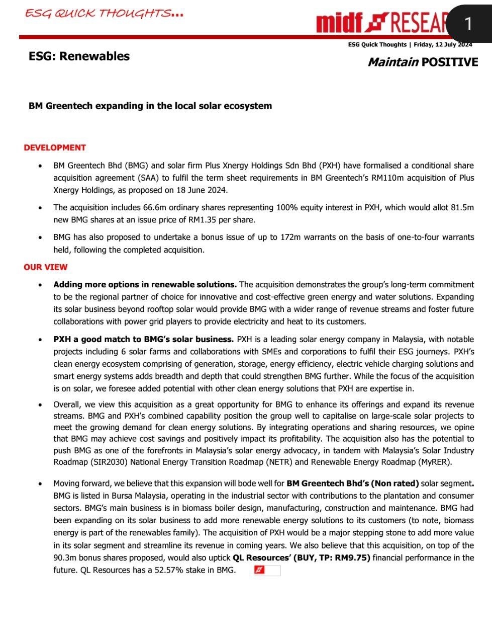 BM Greentech's Expansion in Local Solar Ecosystems