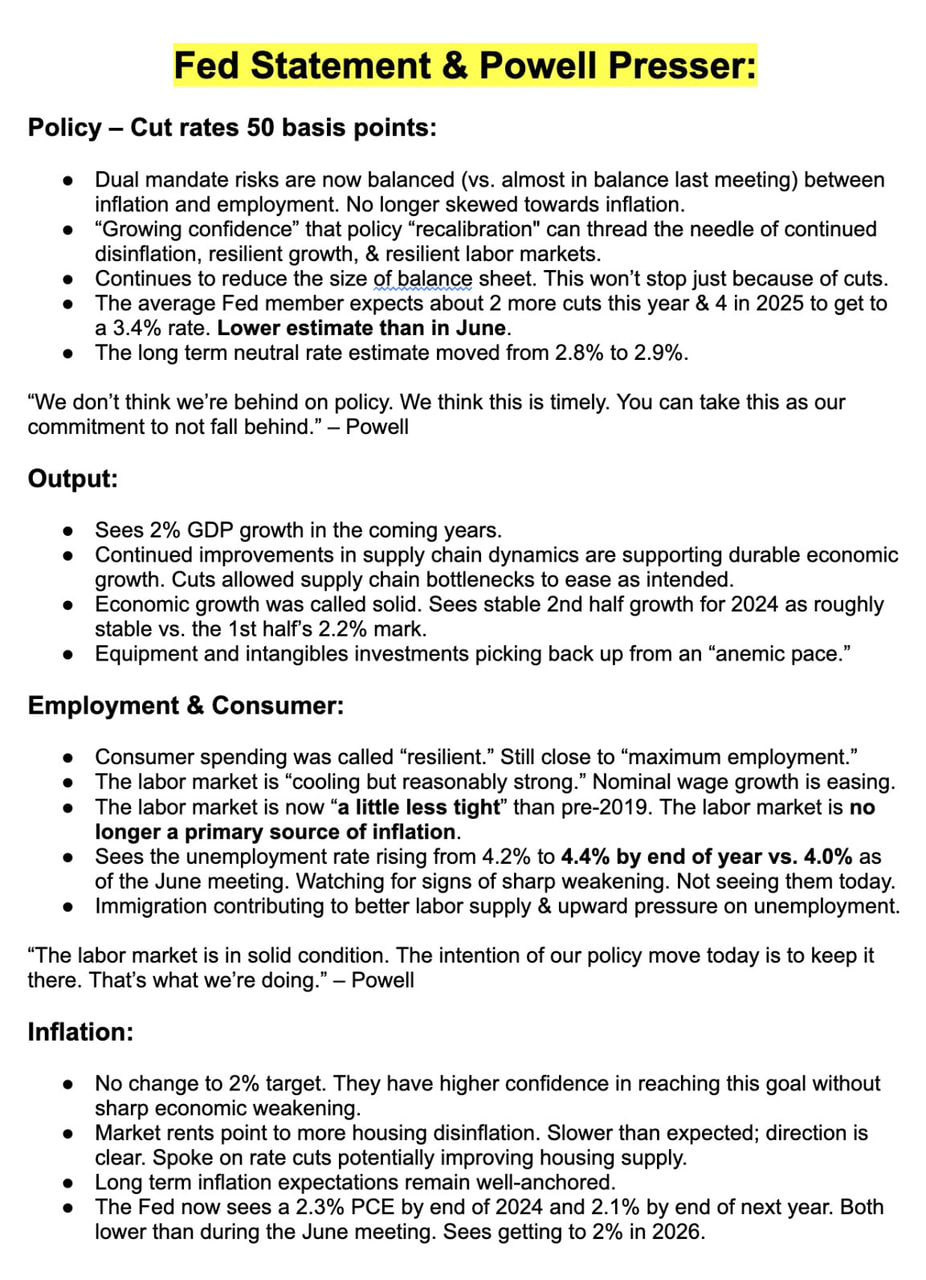 FED STATEMENT & POWELL PRESSER