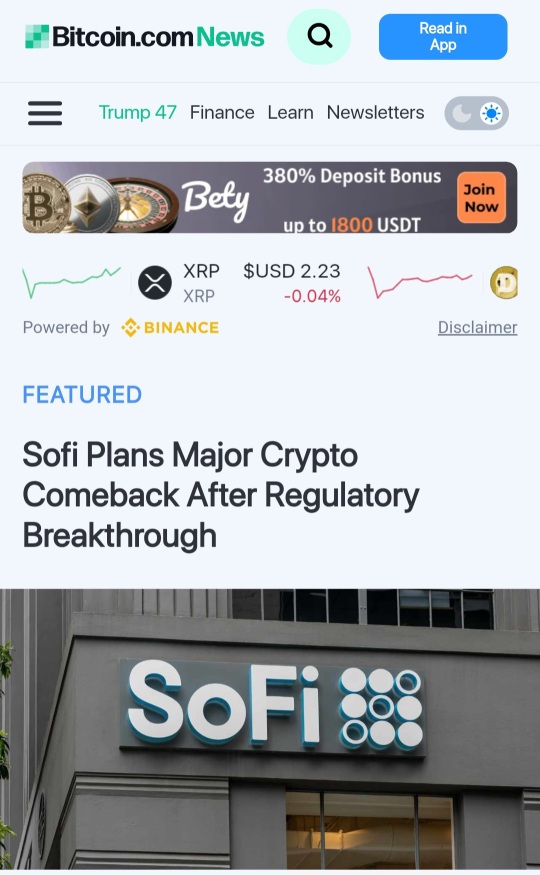 Sofi計劃在監管突破後進行重大加密貨幣回歸