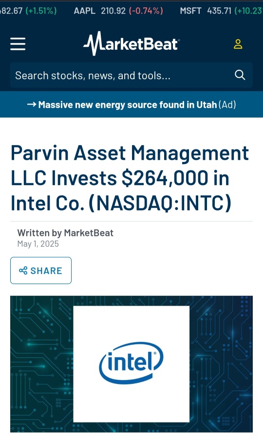 Parvin Asset Management LLC Invests $264,000 in Intel Co. (NASDAQ:INTC)