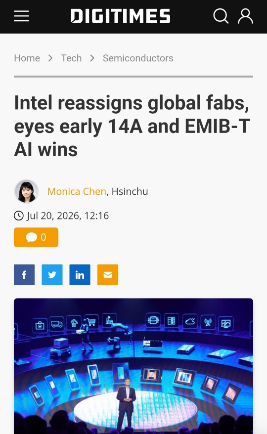 Intel reassigns global fabs, eyes early 14A and EMIB-T AI wins