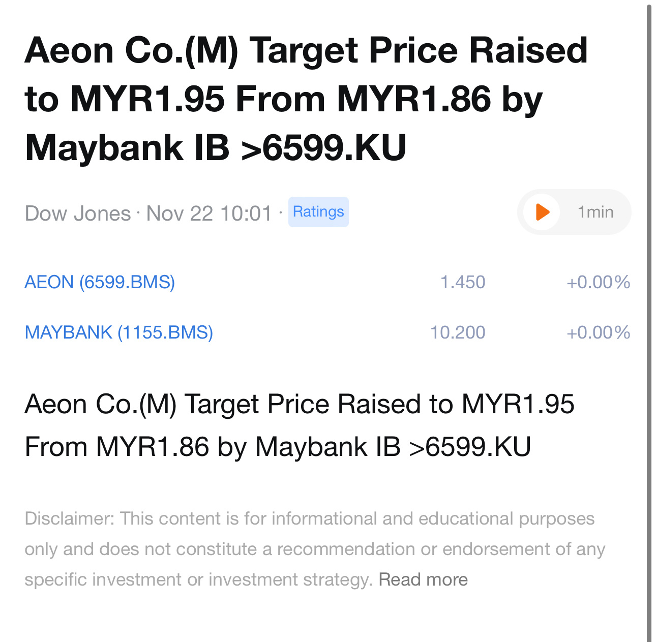 $AEON (6599.MY)$