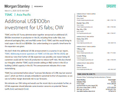 📈TSMC: US Expansion, Investor Concerns, and Market Analysis (Mar 2025)