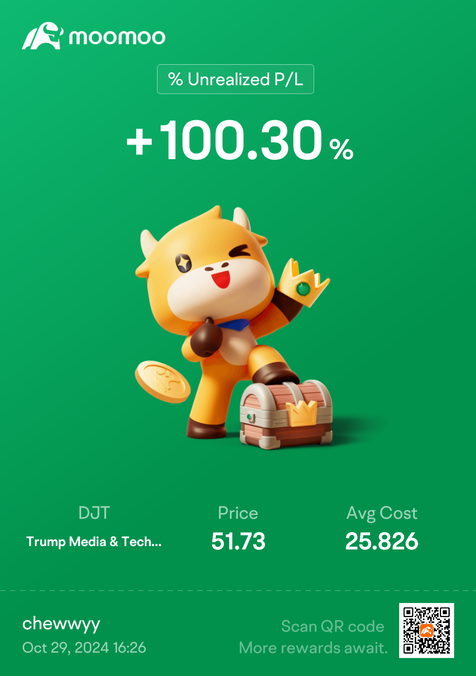 自從Moo進入以來一直在投資📈🐂