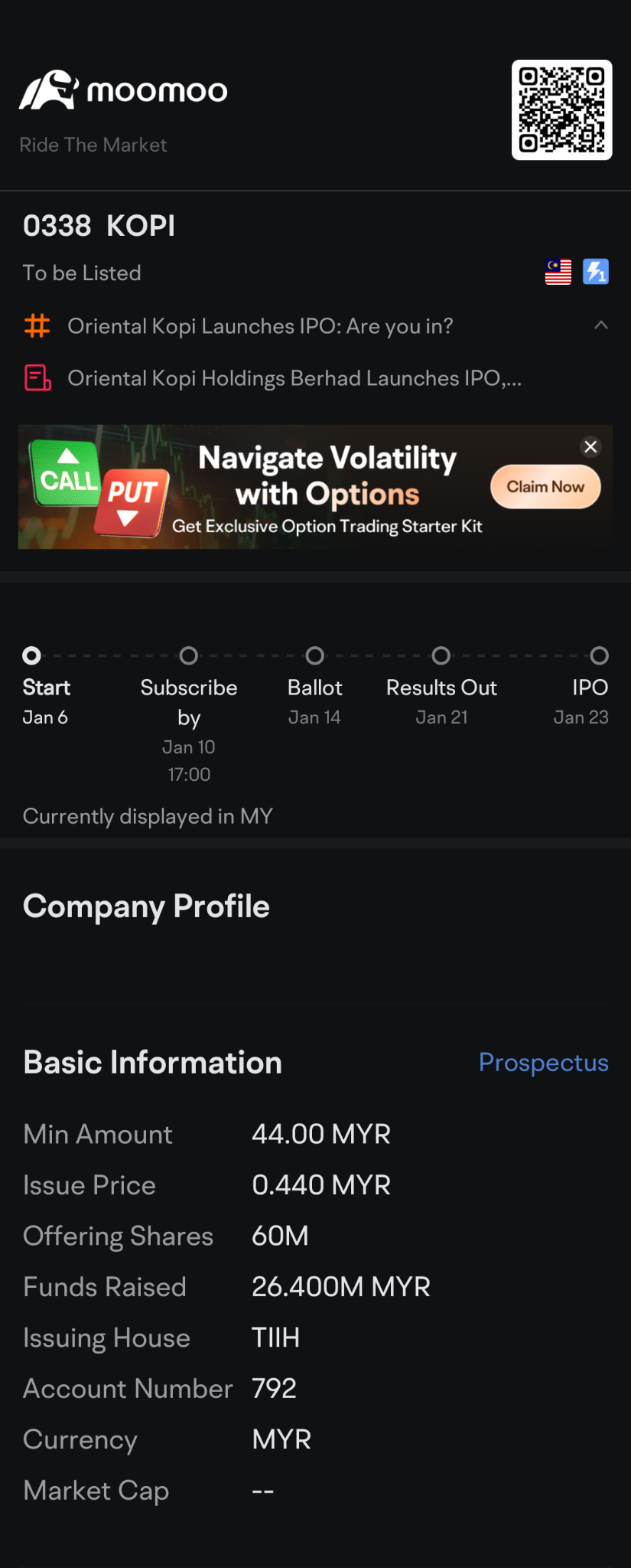 Existing location are in few states and Singapore. With expansion it will grow and current price of IPO will be cheaper compare to future earnings.