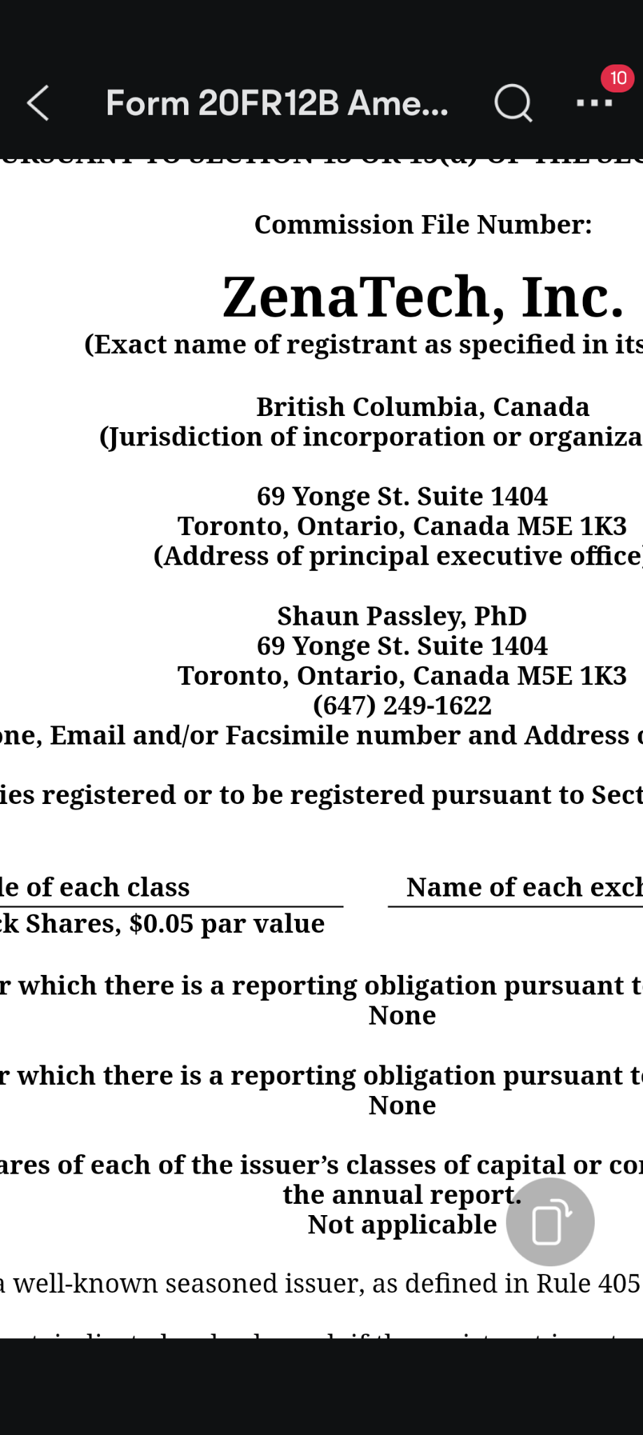 $ZenaTech (ZENA.US)$ 200X the actual value from Zena IPO Prospectus not from anywhere as they claim check it out yourself don't follow the fools