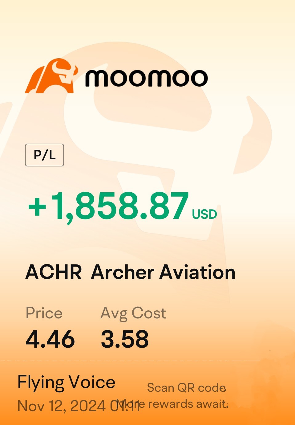 $Archer Aviation (ACHR.US)$ 看起來不怎麼樣，但看起來不錯。