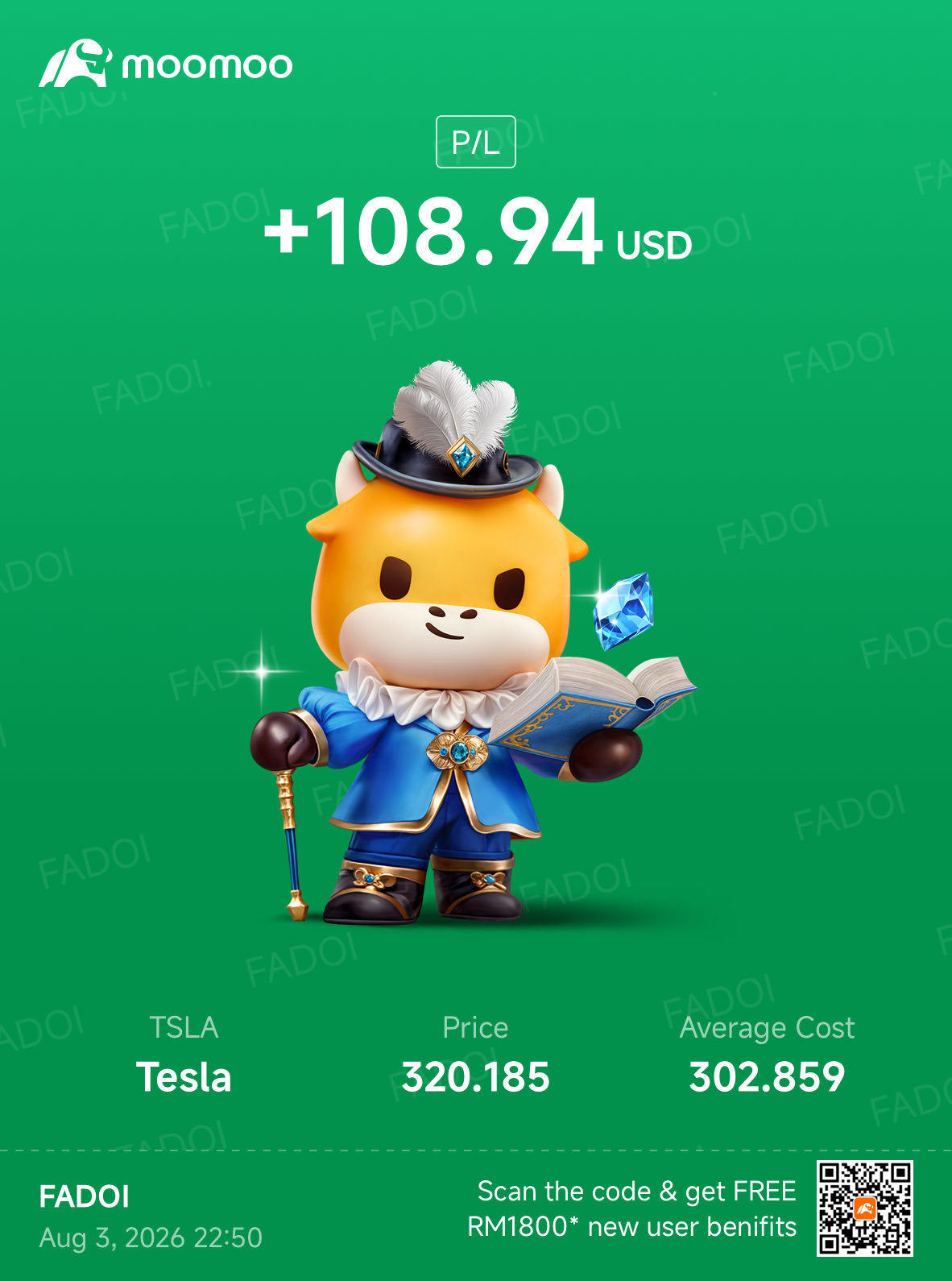 $undefined (TSLA.US)$ เงินฟรีป่ะเนี่ย?