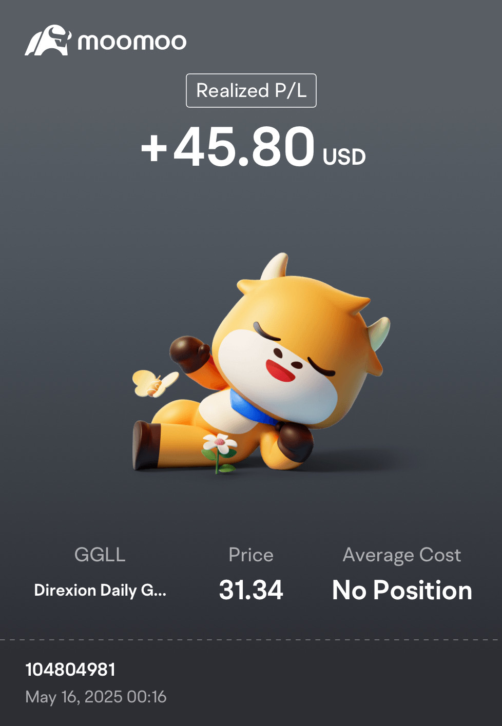 小测试,不想贪心……再见 $2倍做多GOOGL-Direxion (GGLL.US)$