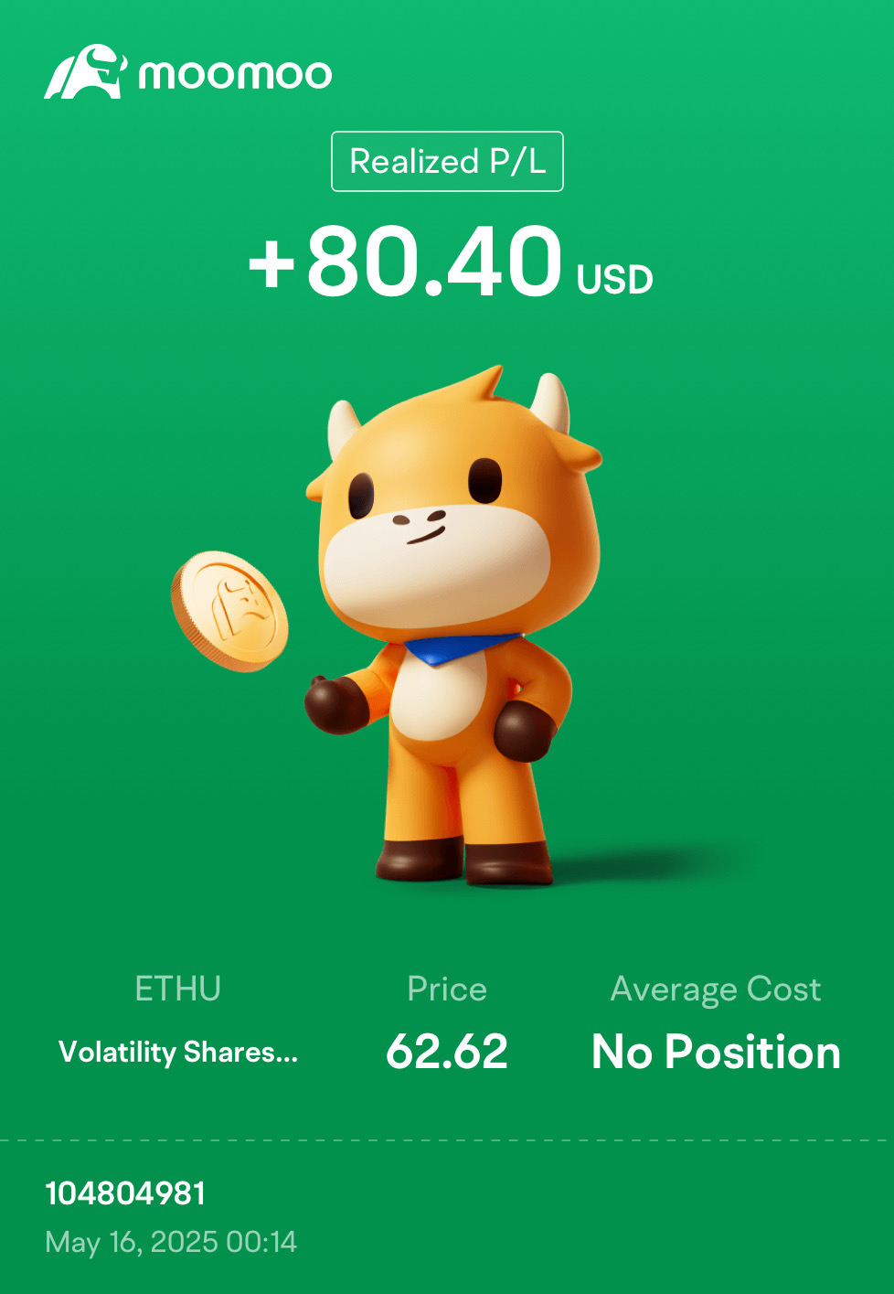 选项2,因为我没有买入比特币…… $2倍以太币期货ETF-Volatility Shares (ETHU.US)$