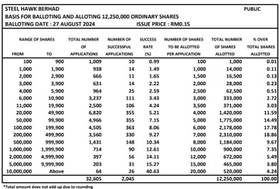 2024年在馬來西亞交易所首次公開募股（IPO）的表現（截至2024年10月）