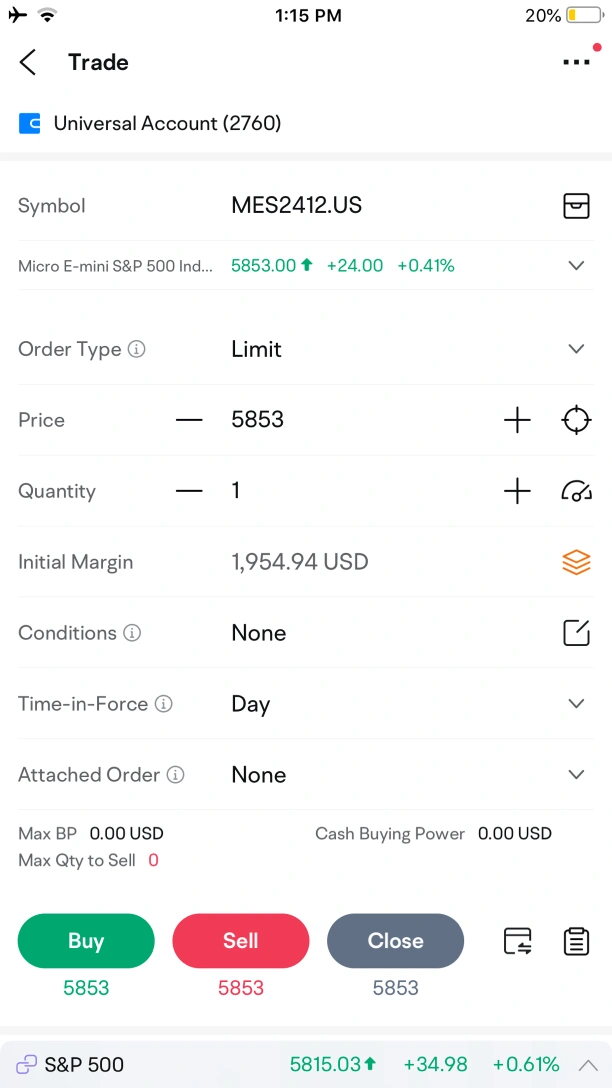 How to place futures order