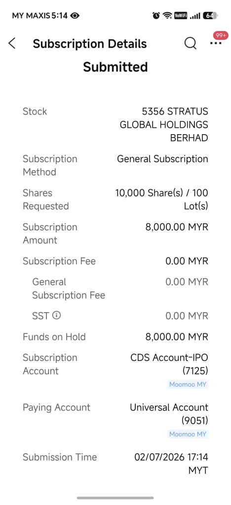 5356 STRATUS GLOBAL HOLDINGS BERHAD 首次公開募股（IPO）