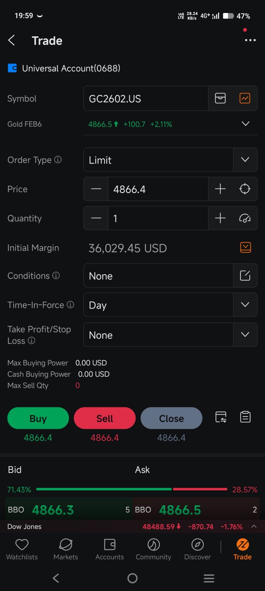 黄金主连(2602) (GCmain.US)$ 为什么初始保证金是36,000而不是26,000？有人知道原因吗？ ... - moomoo 社区