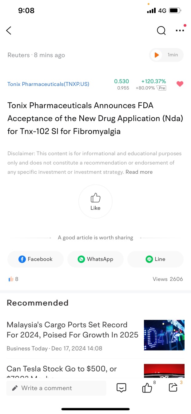 FDA accepted NDA application