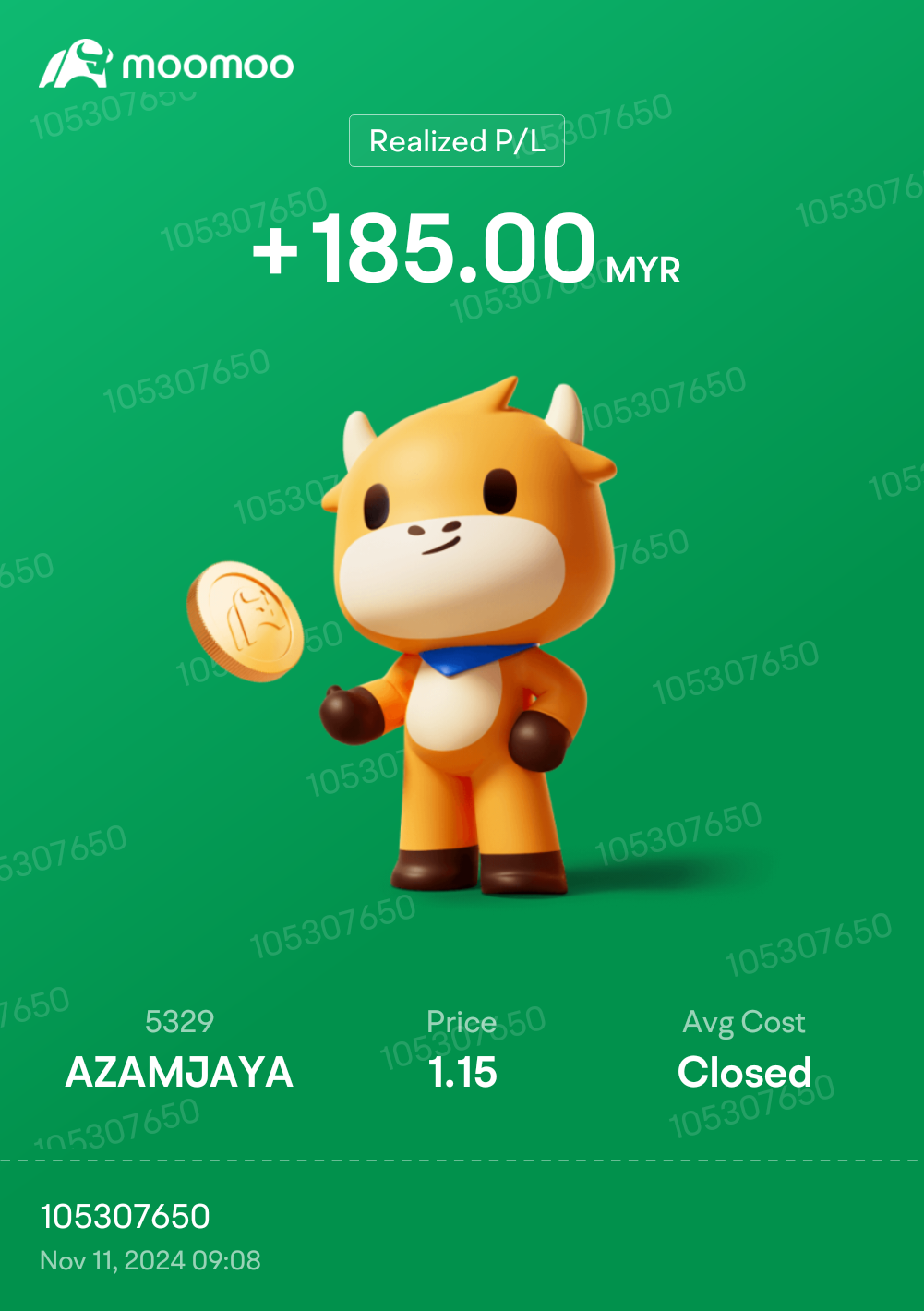 I don't know about you, but I sold for profit. Too bad only allotted 500 shares  #5329 #azamjaya