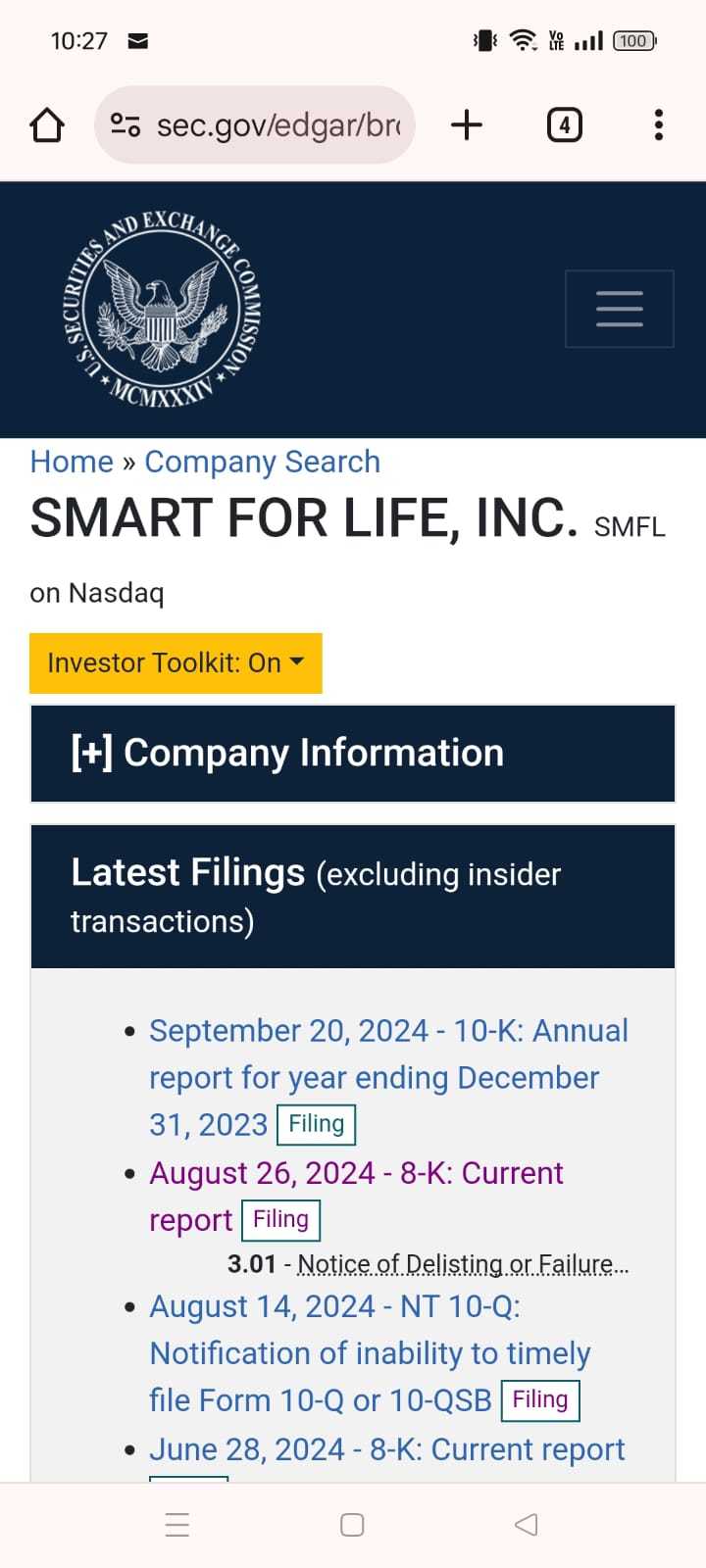 $Smart for Life (SMFL.US)$ 现在开始填写