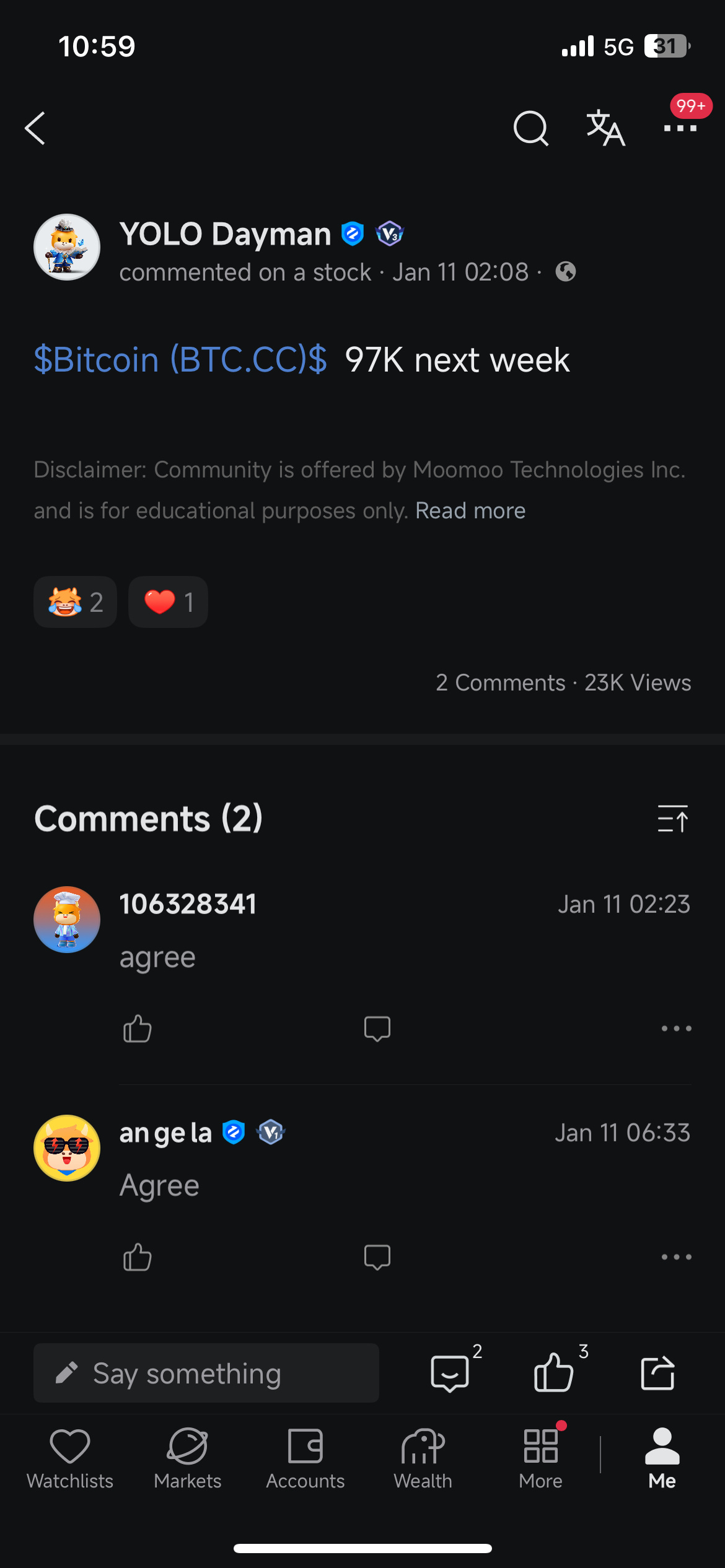 ビットコイン (BTC.CC)$ 言っただろう！ - moomooコミュニティ