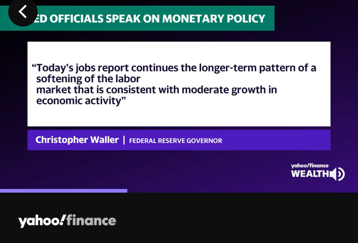 Yahoo Finance expects the Fed to cut interest rates by only 25 basis points next week, which disappoints Wall Street🐺.