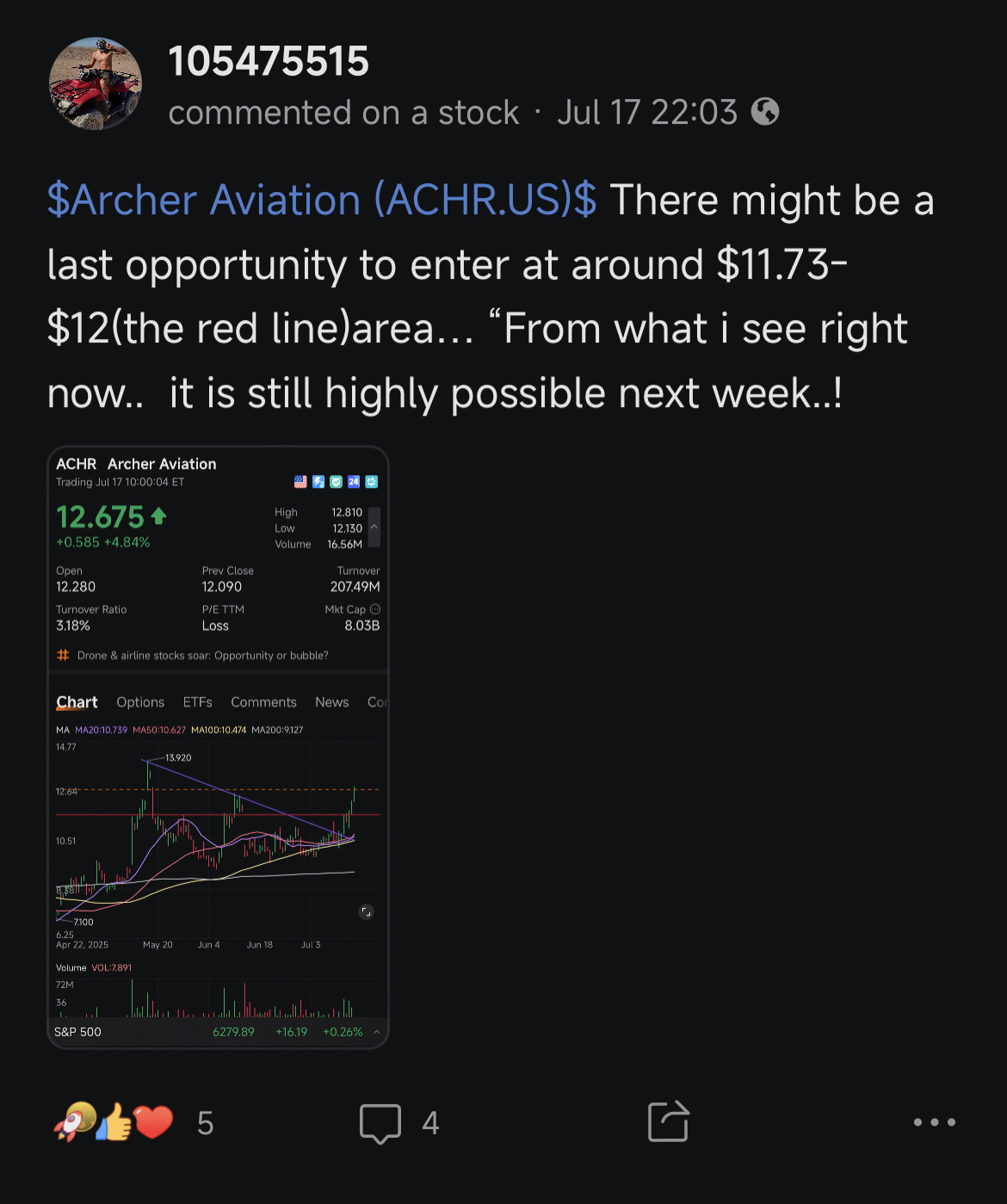 $Archer Aviation (ACHR.US)$ 你的機會來了！  祝射手座的朋友們好運.. 👍