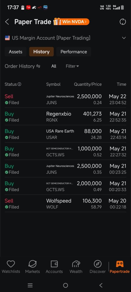 screenshot of trades- to track my works, this doesn't constitute to a suggestion to buy or sell it anything.