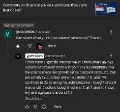 replying to comment on intrinsic value