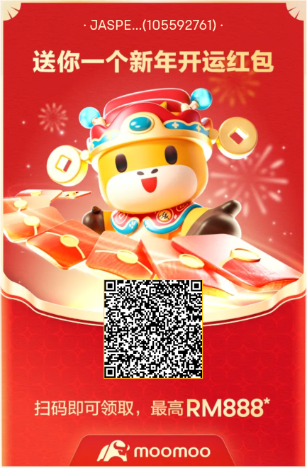 Come and claim your red packet! RM888, do not miss out on moomoo MY 2025 Chinese New Year red packet! Test your luck and stand a chance to win up to 888*. >> https://j.moomoo.com/02cg1Z