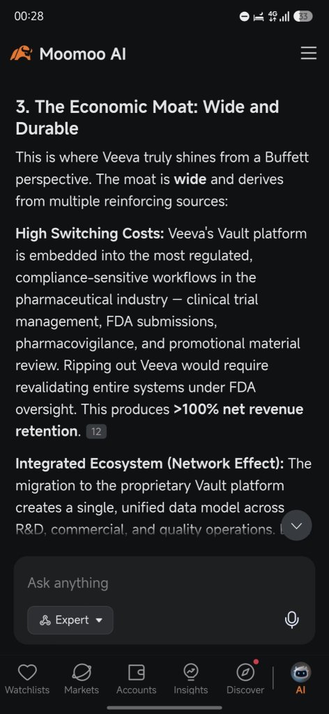 Veeva Systems（VEEV）：moomoo AI 股票分析