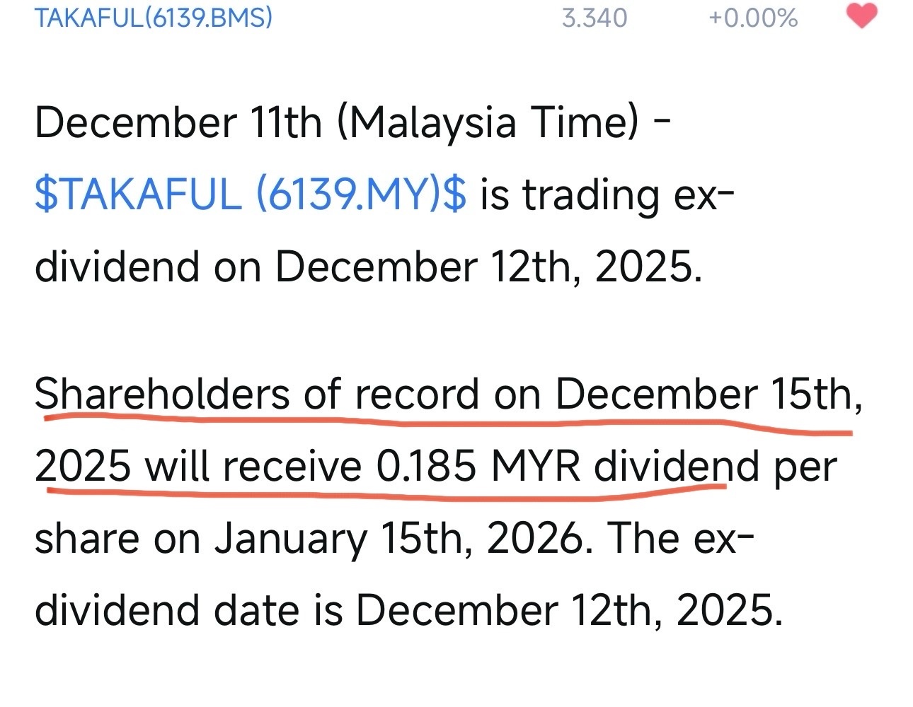 TAKAFUL (6139.MY)$ 你好，我想知道是否意味着只有在12月15日之后我们才能卖出股票？如果在除息日12... - moomoo 社区