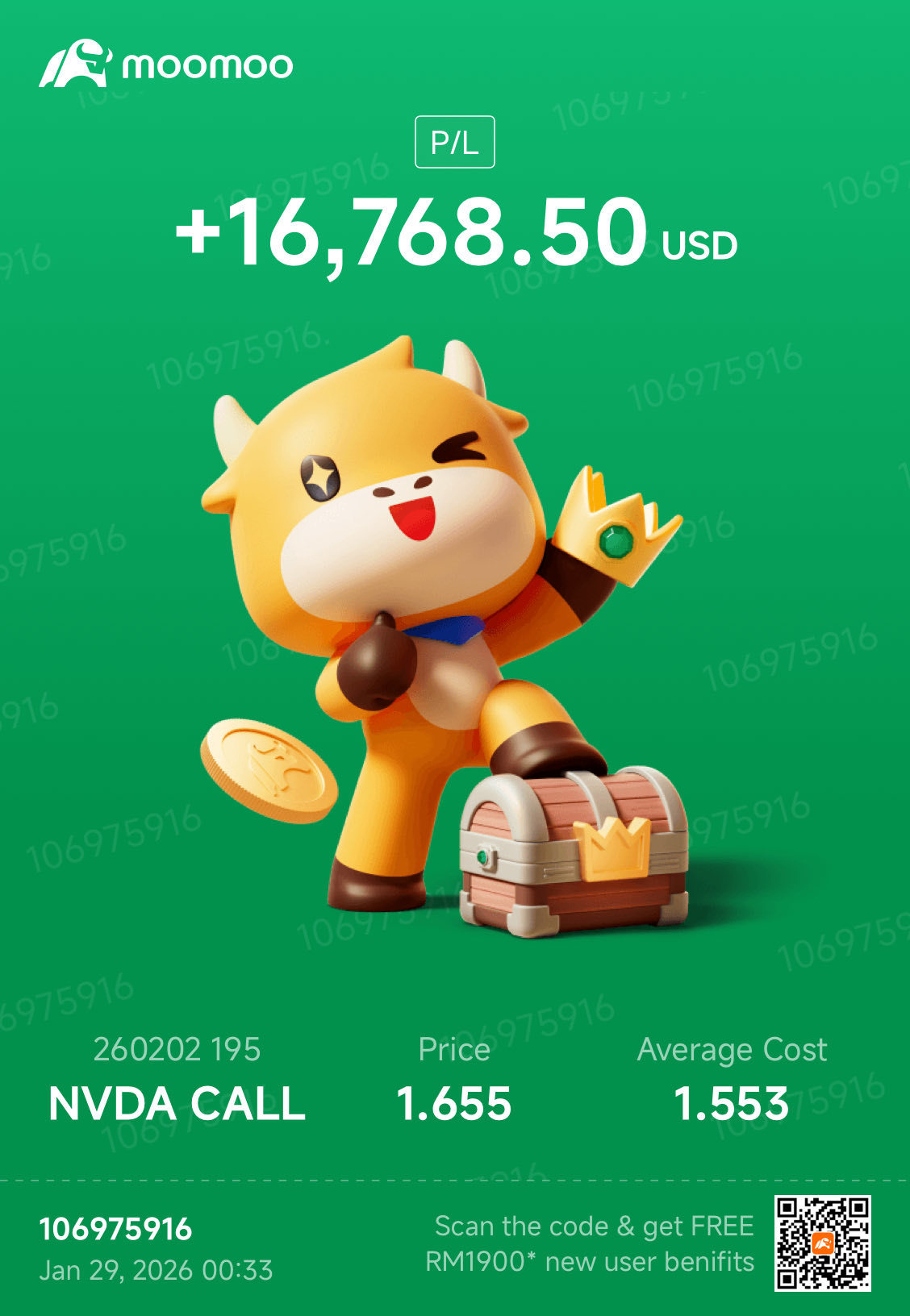 $NVIDIA (NVDA.US)$ tq half hour profit