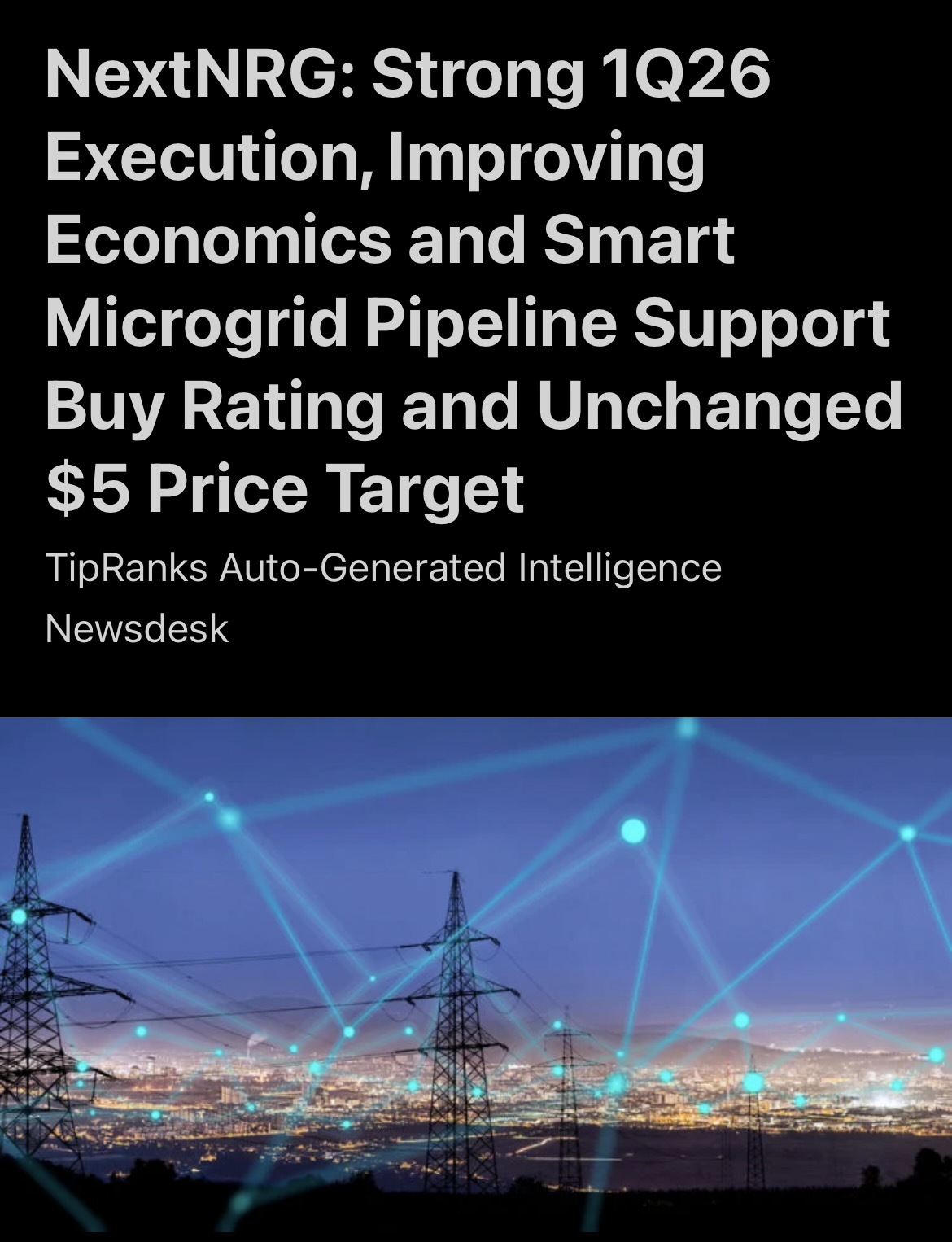 $NextNRG (NXXT.US)$ [Share Link: tipranks.com/ne...]
