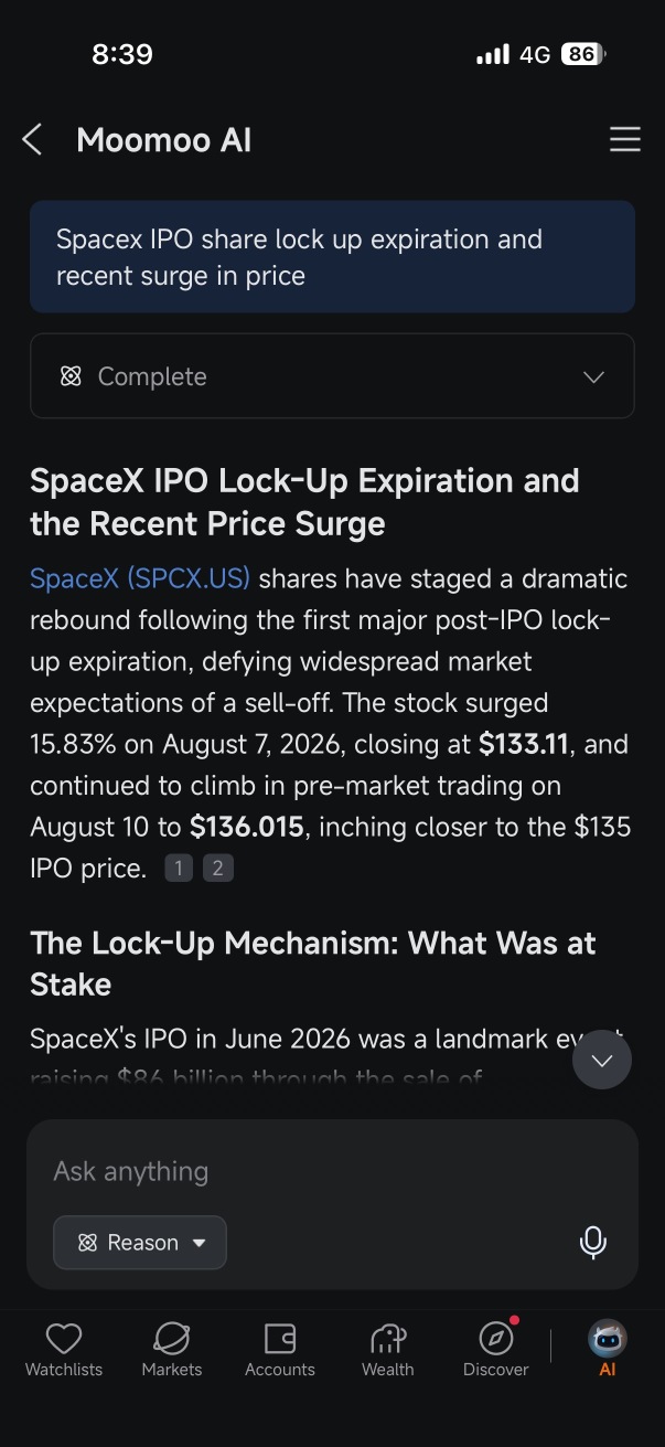 Moomoo AI - SpaceX